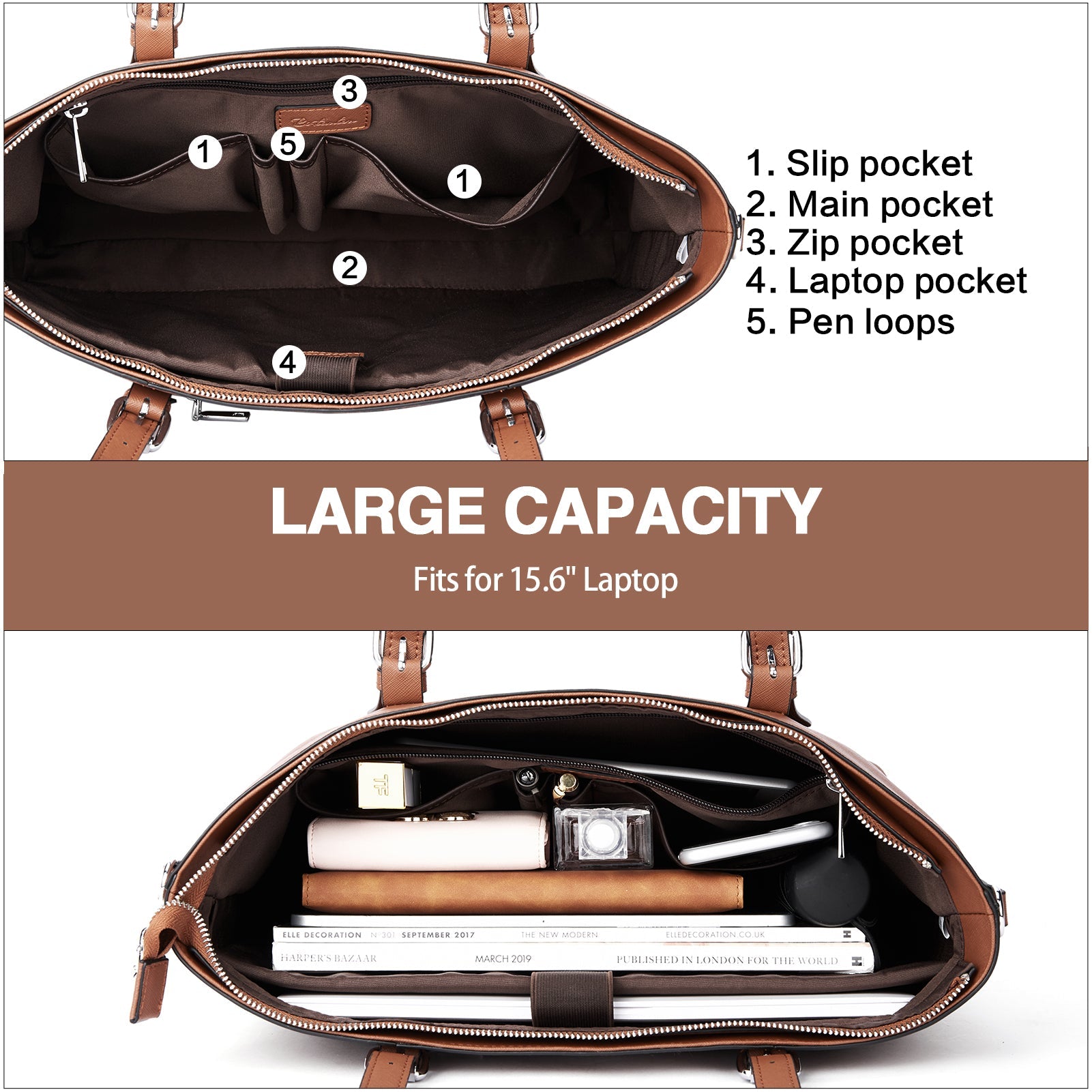 Carol Women Work Tote Bag - 15.6'' Laptop