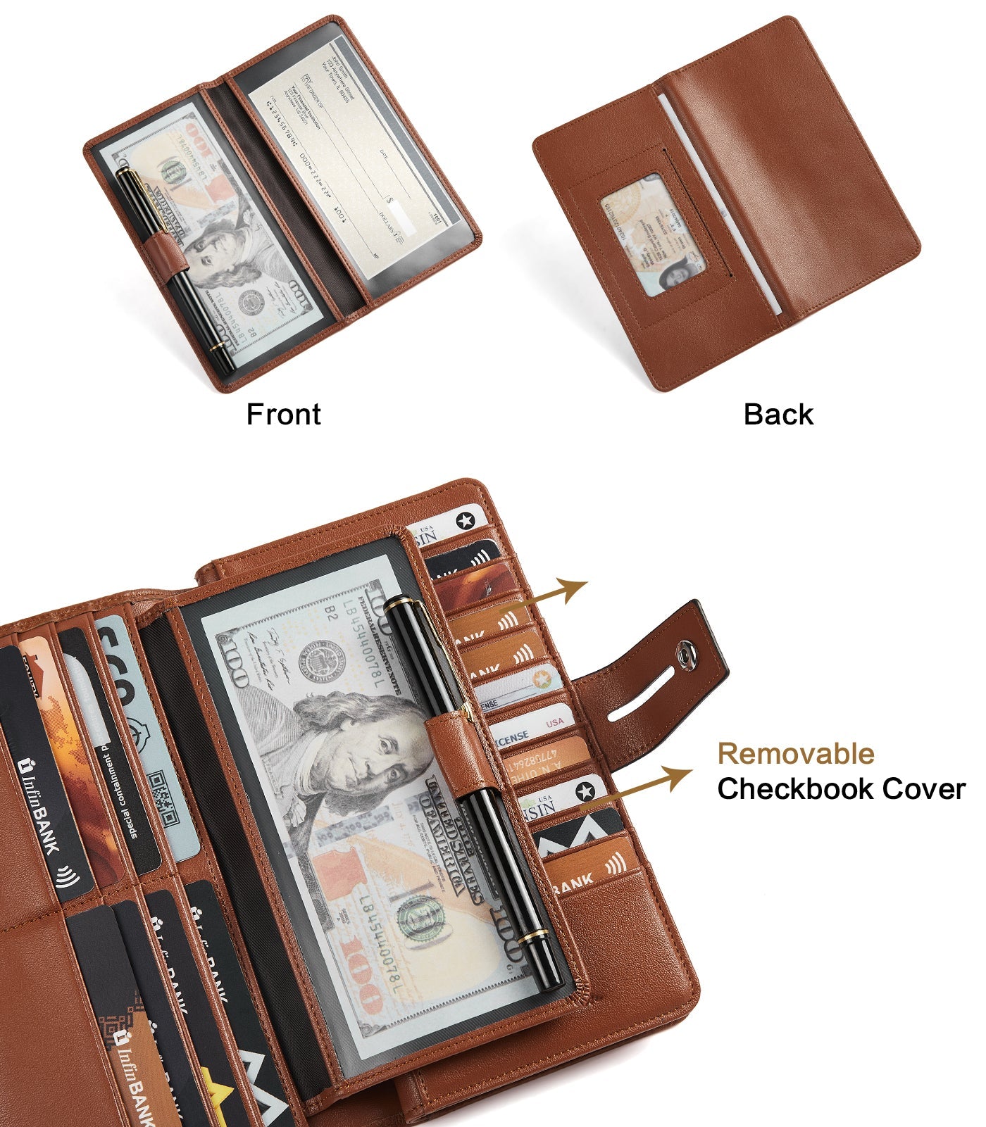 Lnna Checkbook RFID Wallet Cash Clutch Purses —— Superstar