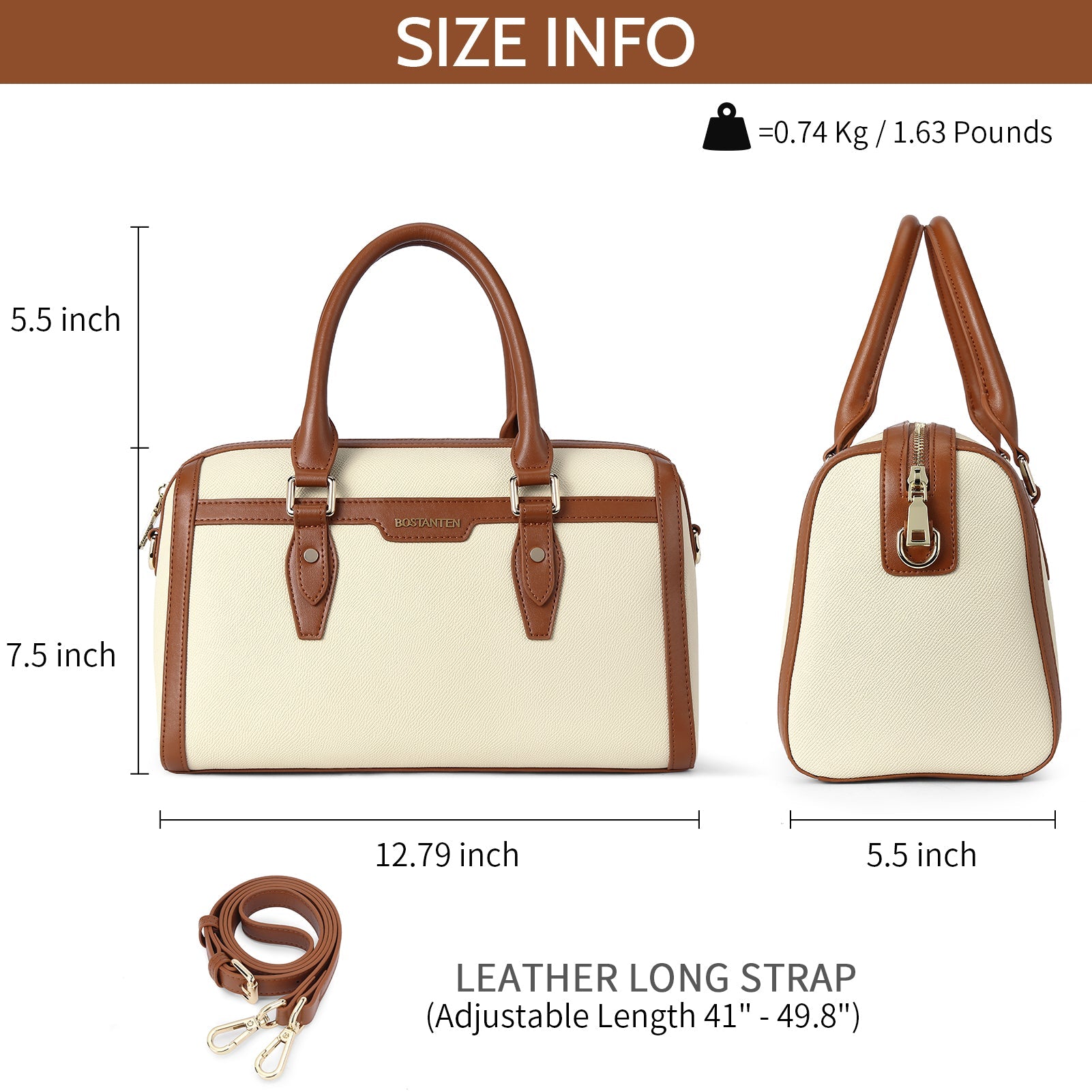 BOSTANTEN Womens Handbags Genuine Leather Designer Tote Bag Ladies Top Handle Bag Crossbody Satchel Purse