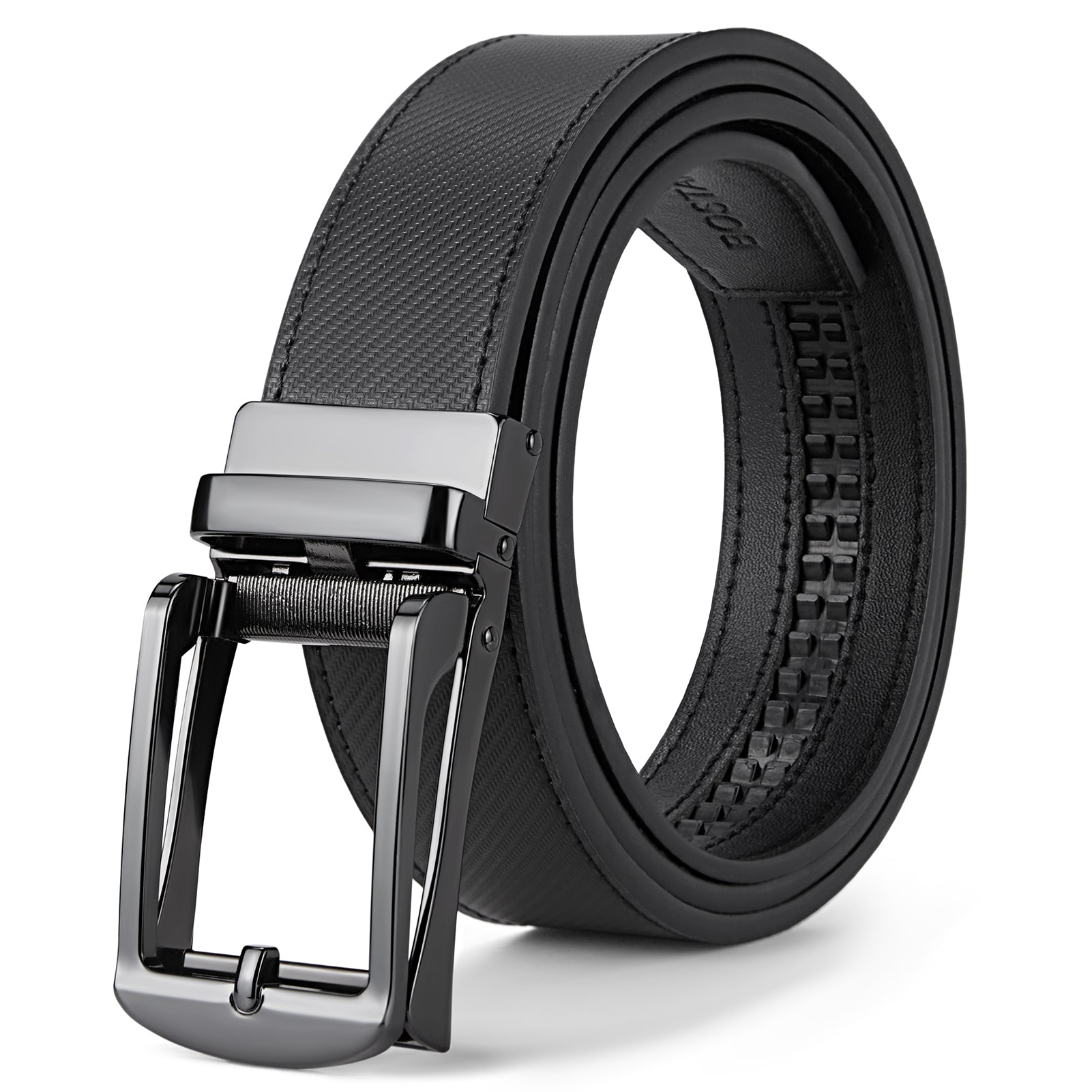 BOSTANTEN Ratchet Leather Belt For Men with Adjustable Buckle, Trim to Fit —Skeleton