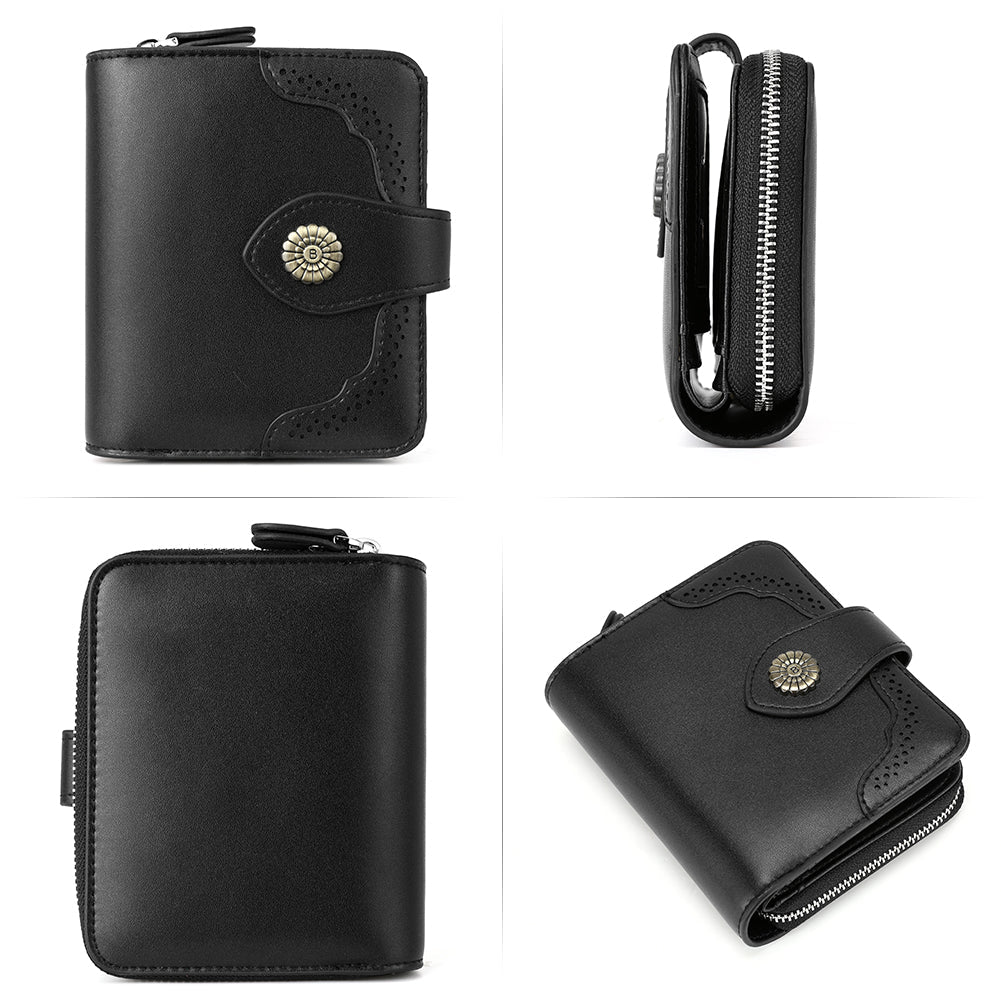 Rozenn  Full Grain Leather Money Clip Wallet —— Small Bifold