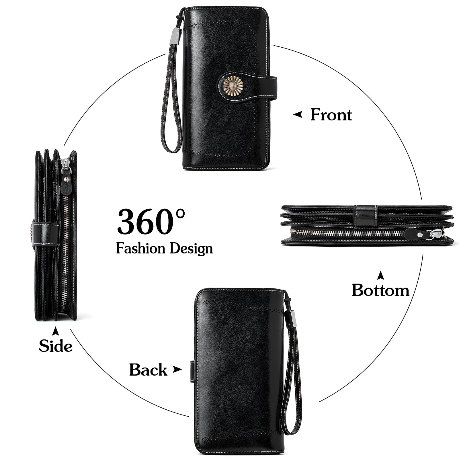 Lomy Big Wallet For Women With Wristlet —  Large Capacity