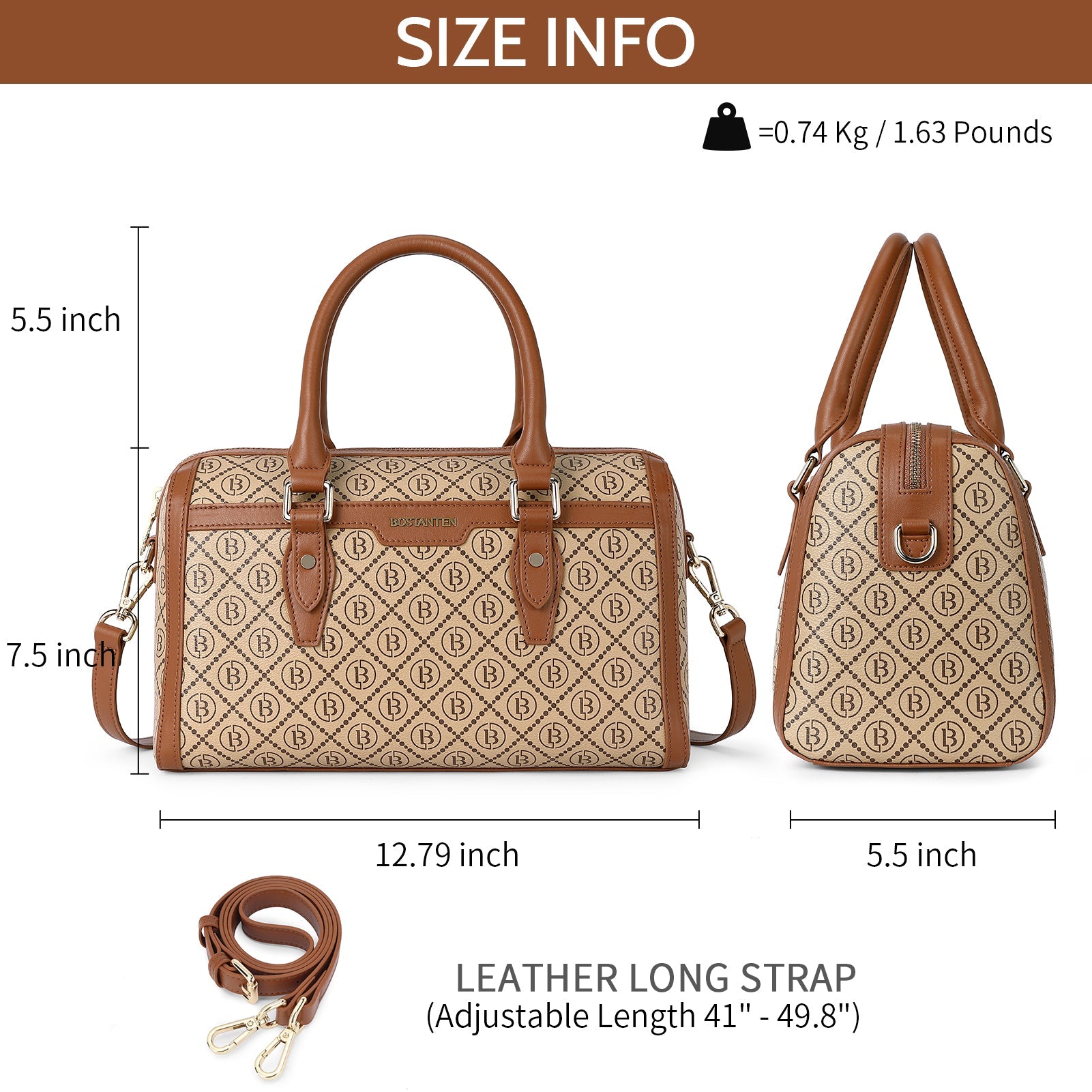 BOSTANTEN Womens Handbags Genuine Leather Designer Tote Bag Ladies Top Handle Crossbody Purse