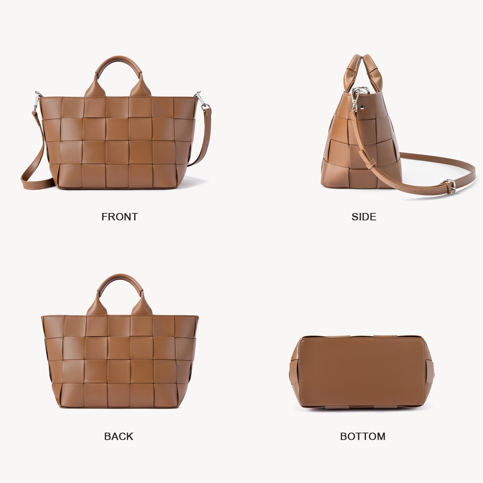 Cruze Handcrafted Woven Leather Tote Bag For Women : Boho Beauty