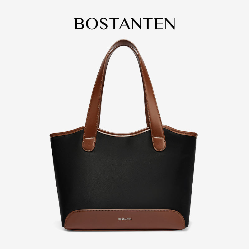 [Olivia Bag] BOSTANTEN Tote Bag Women's – Canvas & Synthetic leather, Large Capacity
