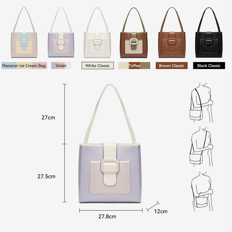[Ice Cream Bag] BOSTANTEN Shoulder Bag Women's Hobo Bag 2025 Casual & Simple Tote Bag Shoulder College Korea Pu Bag Women's