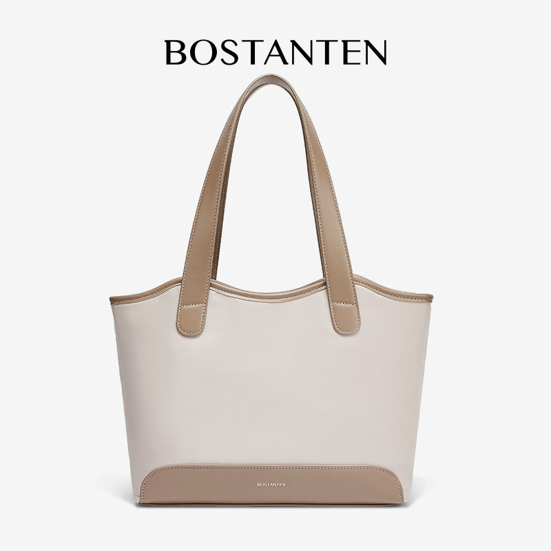[Olivia Bag] BOSTANTEN Tote Bag Women's – Canvas & Synthetic leather, Large Capacity