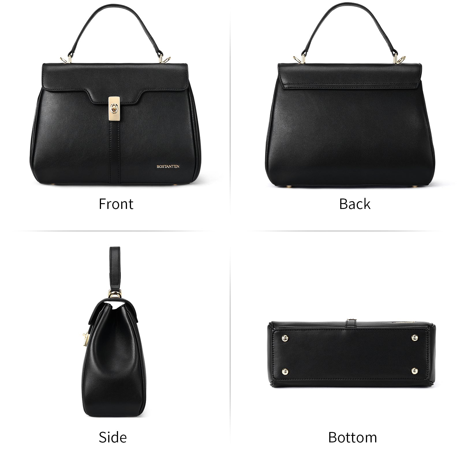 BOSTANTEN Women Leather Handbag Designer Top Handle Satchel Shoulder Bag Crossbody Purses