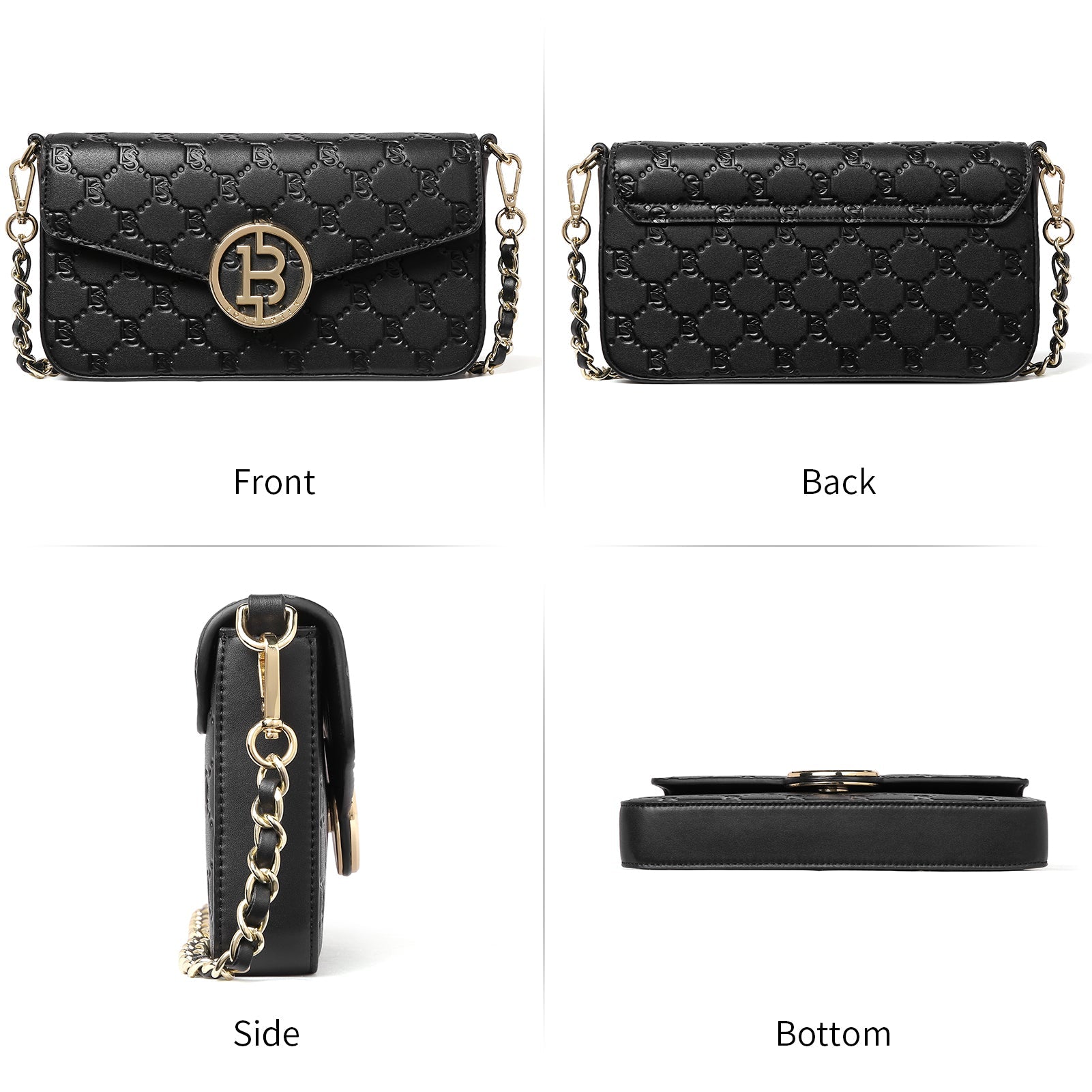 BOSTANTEN Small Crossbody Bags for Women Quilted Leather Designer Shoulder Bag with Chain Strap
