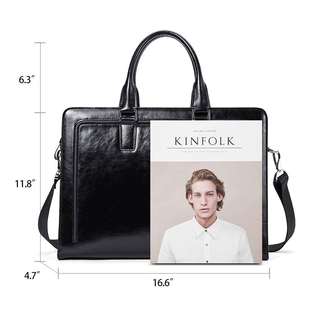 Designer Leather Briefcase - 16‘’ Laptop