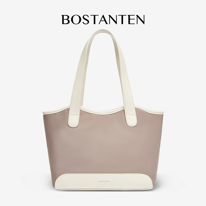 [Olivia Bag] BOSTANTEN Tote Bag Women's – Canvas & Synthetic leather, Large Capacity