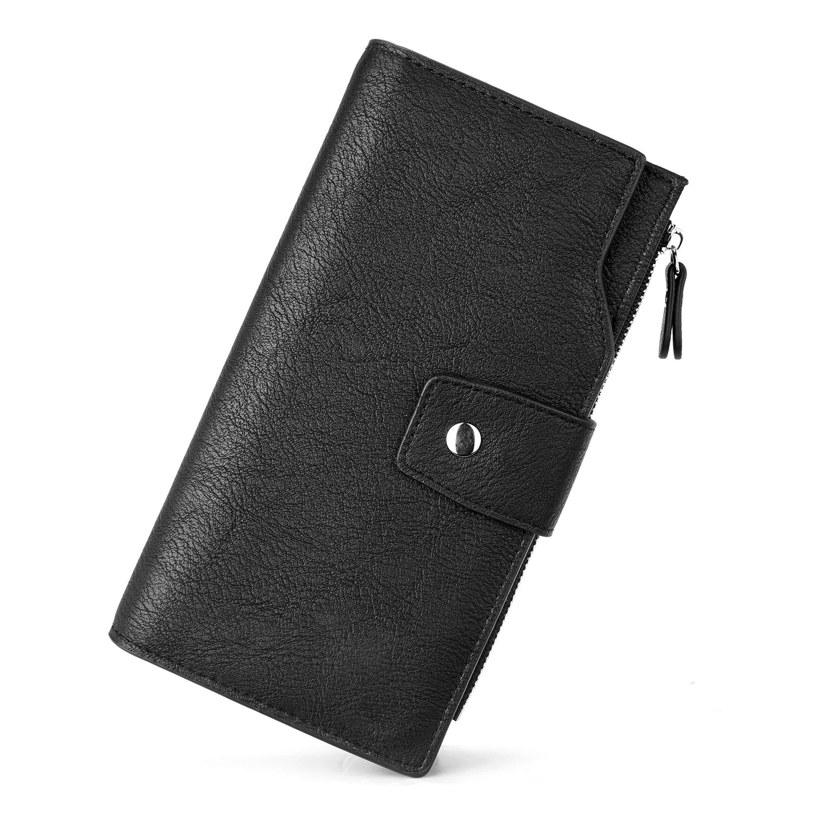 BOSTANTEN Womens Wallet Leather Wallets Large Capacity Cash Cluth Purses Coffee Rough Grain