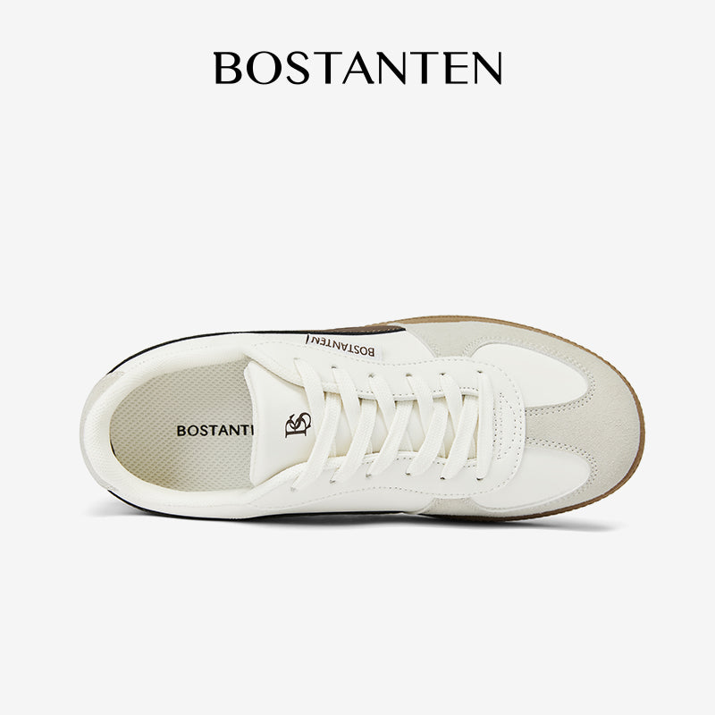 [Christy Shoes] BOSTANTEN Shoes Sneakers Lightweight and Comfortable – Design Casual Anti-slip Color Cream & Black