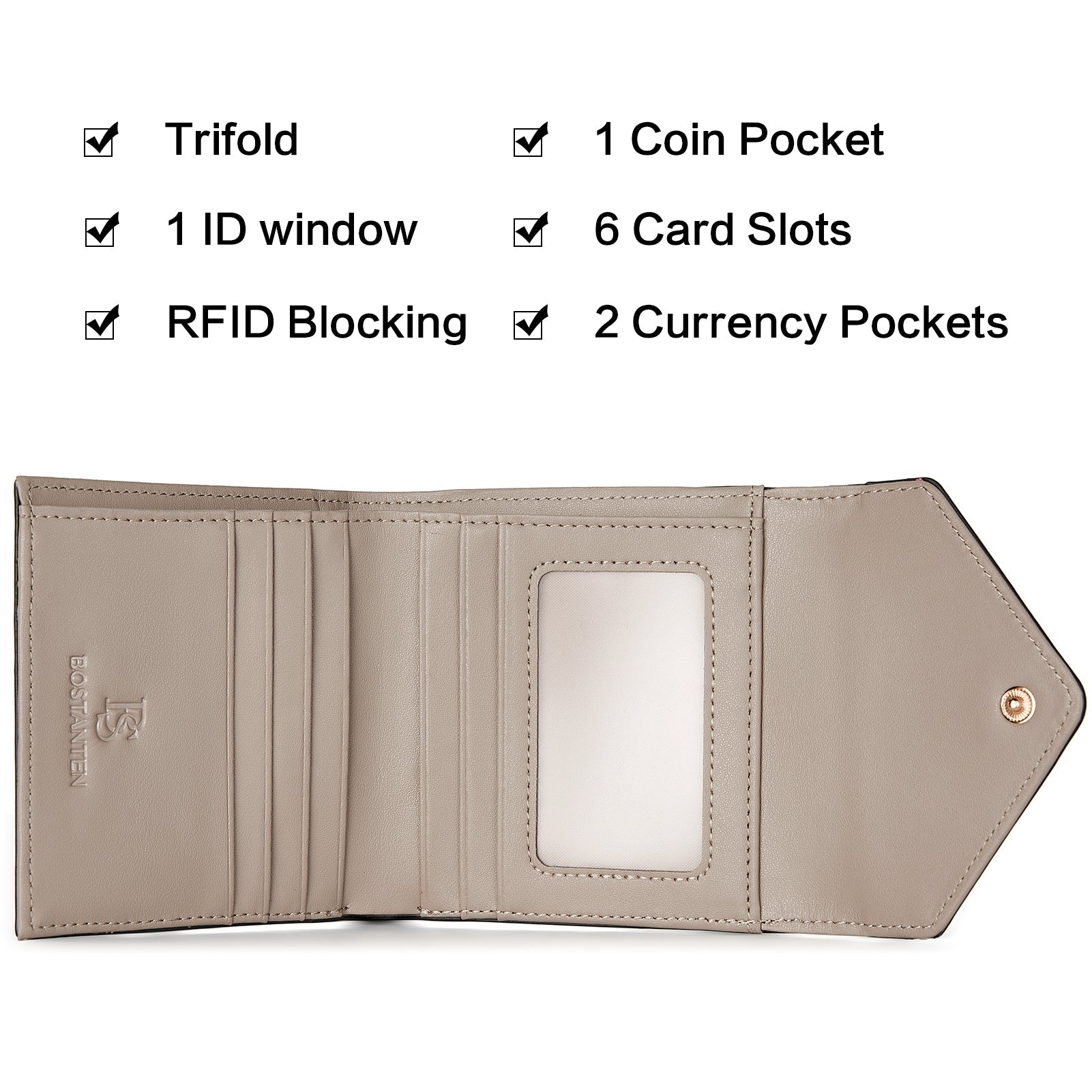 Rozenn Small Bifold Wallet with Card Case for Women in Leather