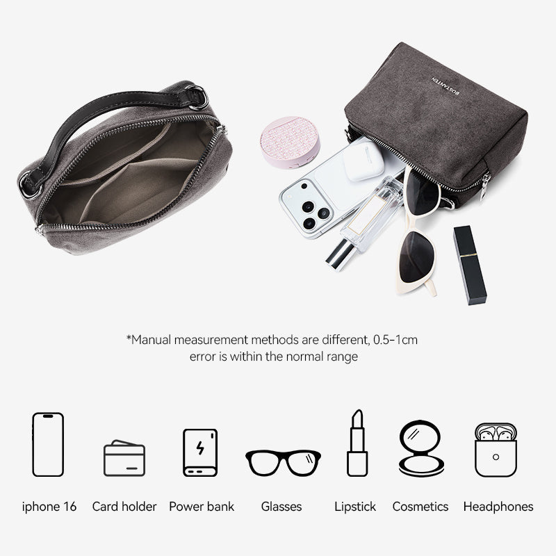 [Vanity Bag] BOSTANTEN Crossbody Bag Women's Premium Synthetic leather & Suede - Versatile 3in1 Handheld Crossbody Bag