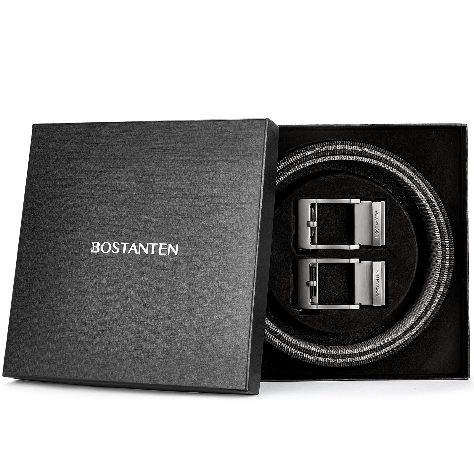 BOSTANTEN Men's Ratchet Dress Belts 2 Packs, Trim to Fit