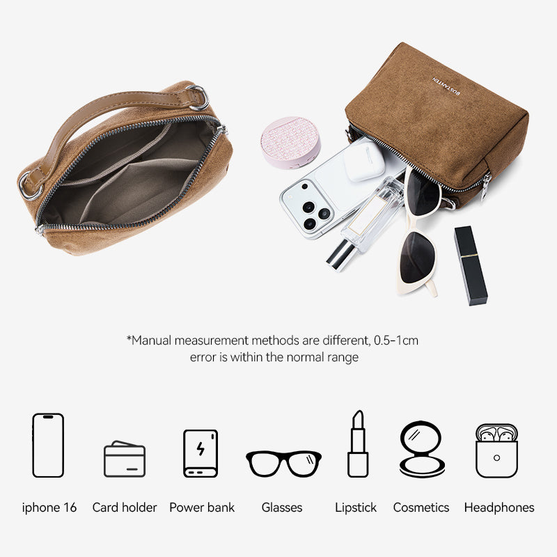 [Vanity Bag] BOSTANTEN Crossbody Bag Women's Premium Synthetic leather & Suede - Versatile 3in1 Handheld Crossbody Bag