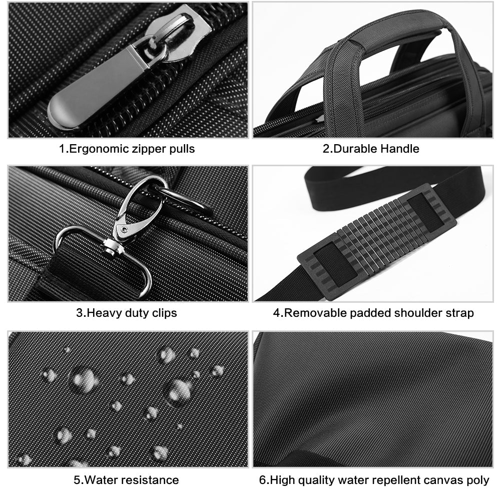 Waterproof Nylon Briefcase Expandable Travel Bag | 17' Laptop