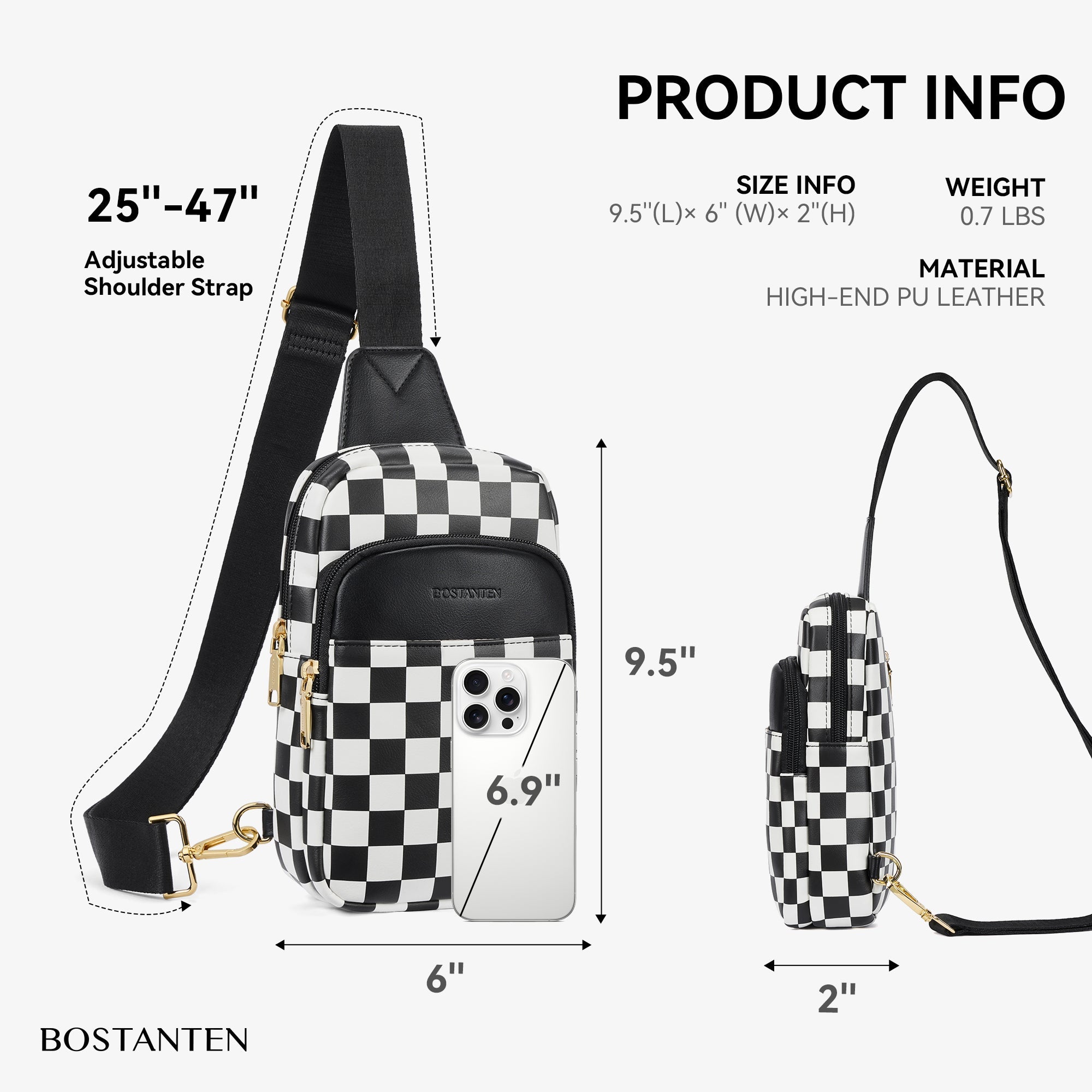 Aurora Chevron Quilted Embroidered Strap Sling Bag
