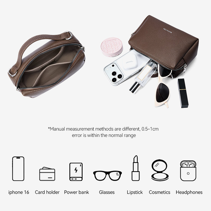 [Vanity Bag] BOSTANTEN Crossbody Bag Women's Premium Synthetic leather & Suede - Versatile 3in1 Handheld Crossbody Bag