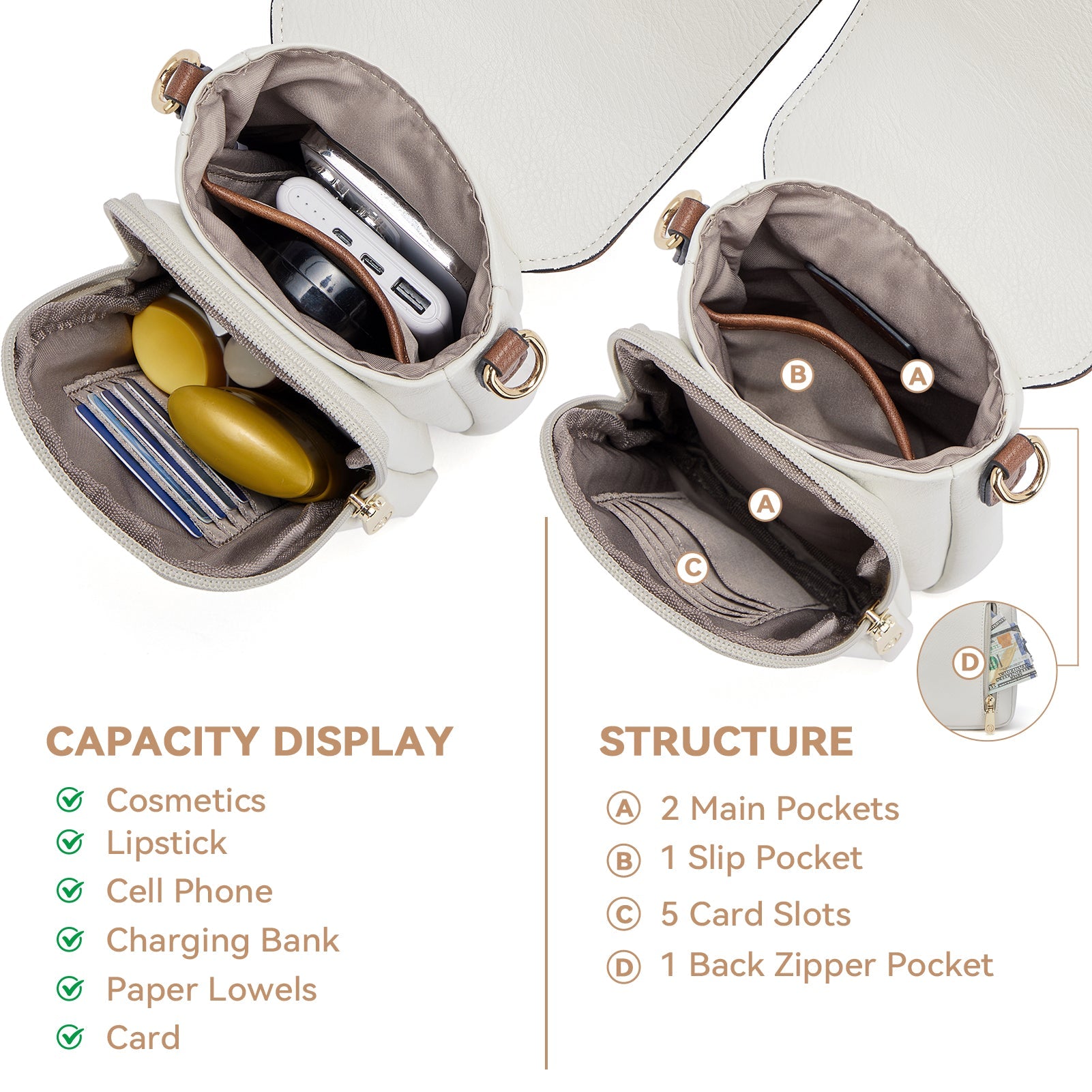 Phone Crossbody Bag –  Diamond Pattern Strap