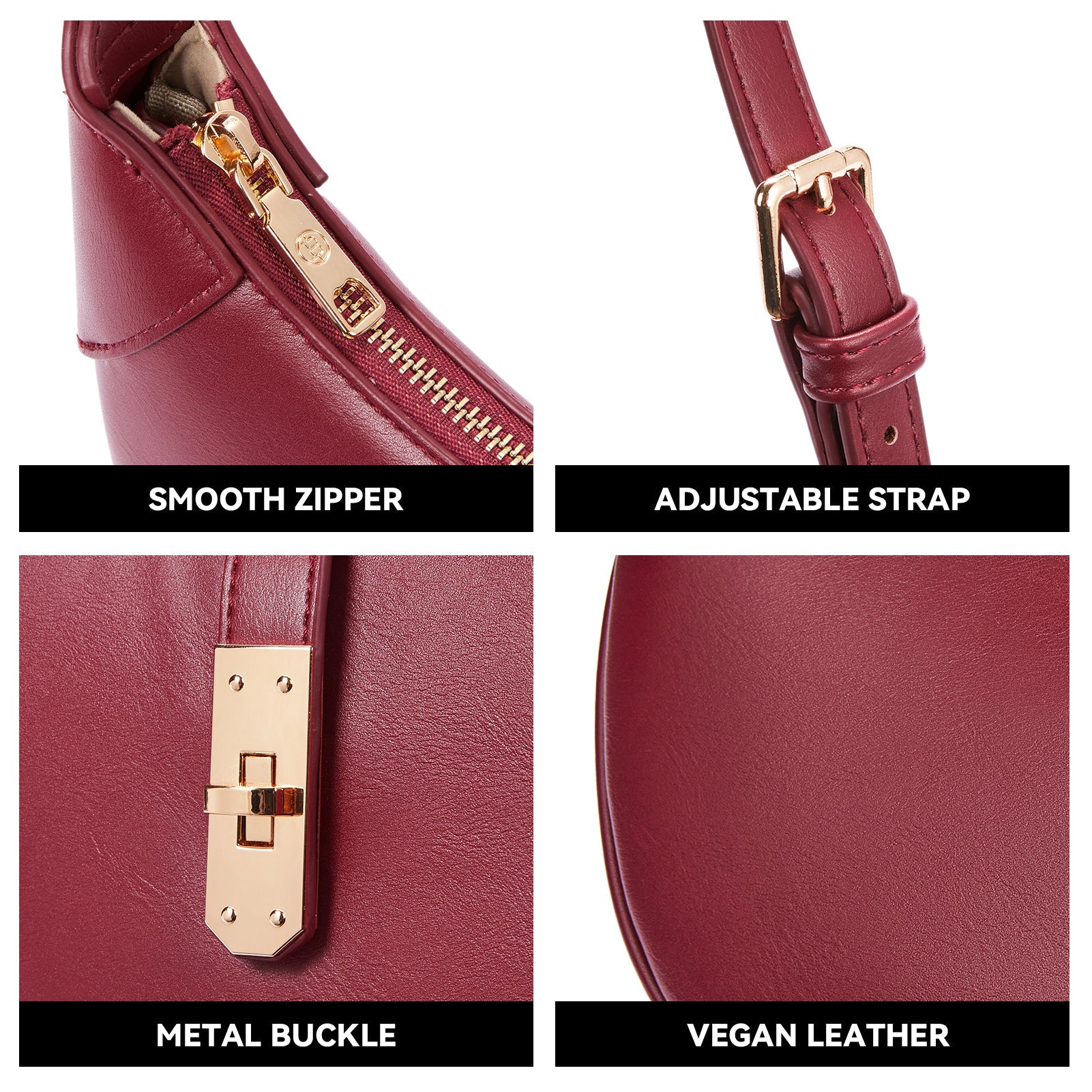Kweli Crescent Designer Clasp Shoulder Bag