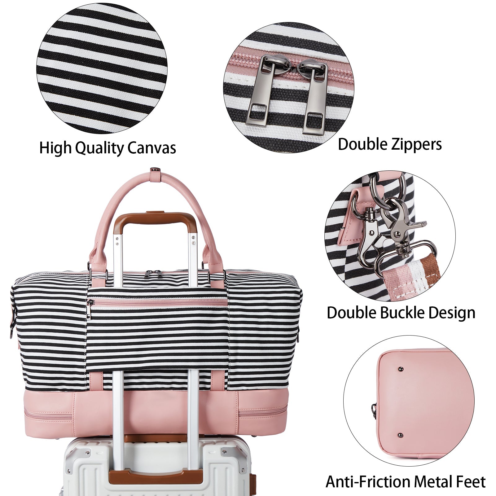 Zenobe Canvas Weekender Bag for Women