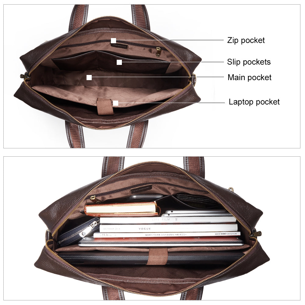 Royal Retro Leather Briefcase | 17' Laptop