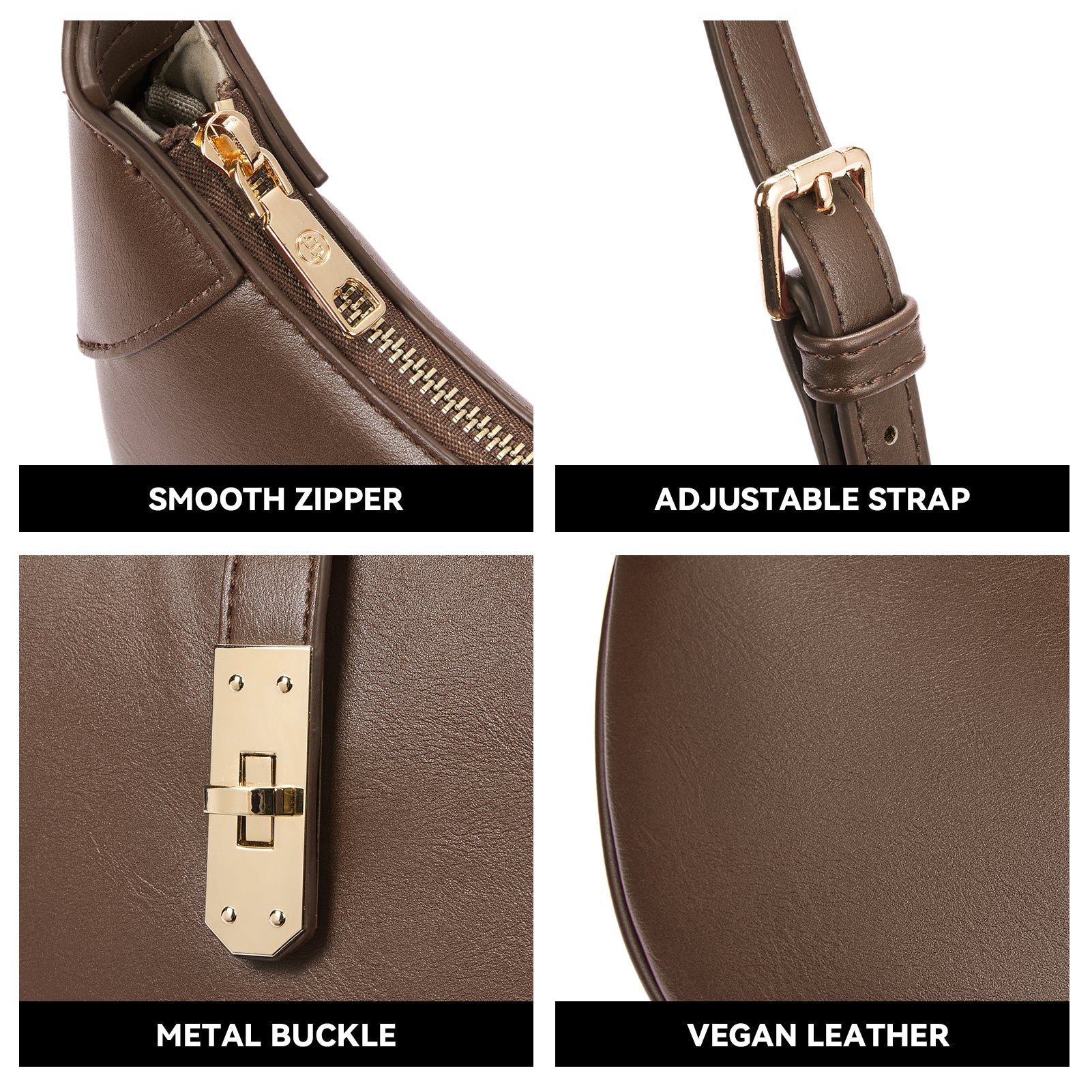 Kweli Crescent Designer Clasp Shoulder Bag