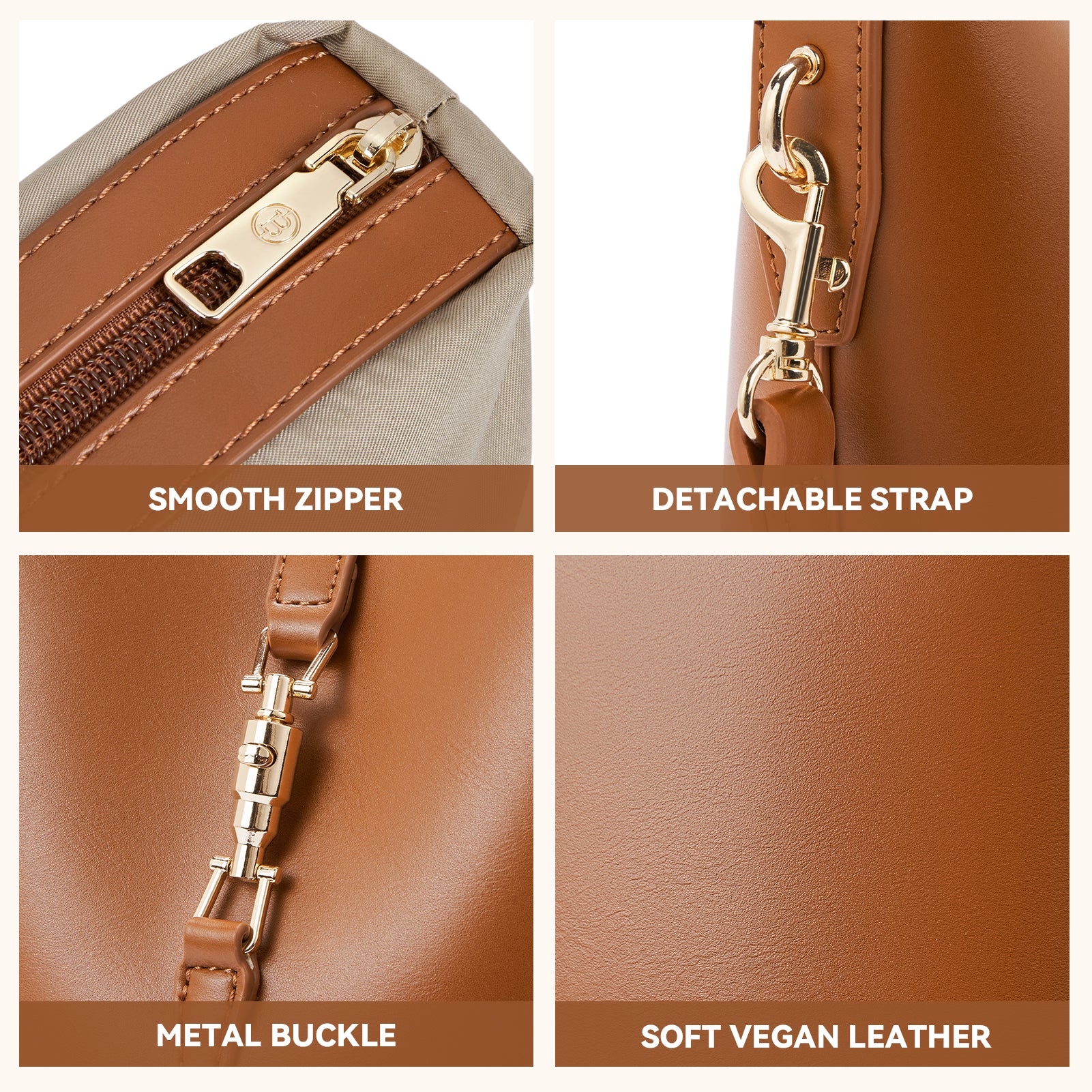 Harper Jones Bucket Shoulder Bag – Gold Clasp Crossbody