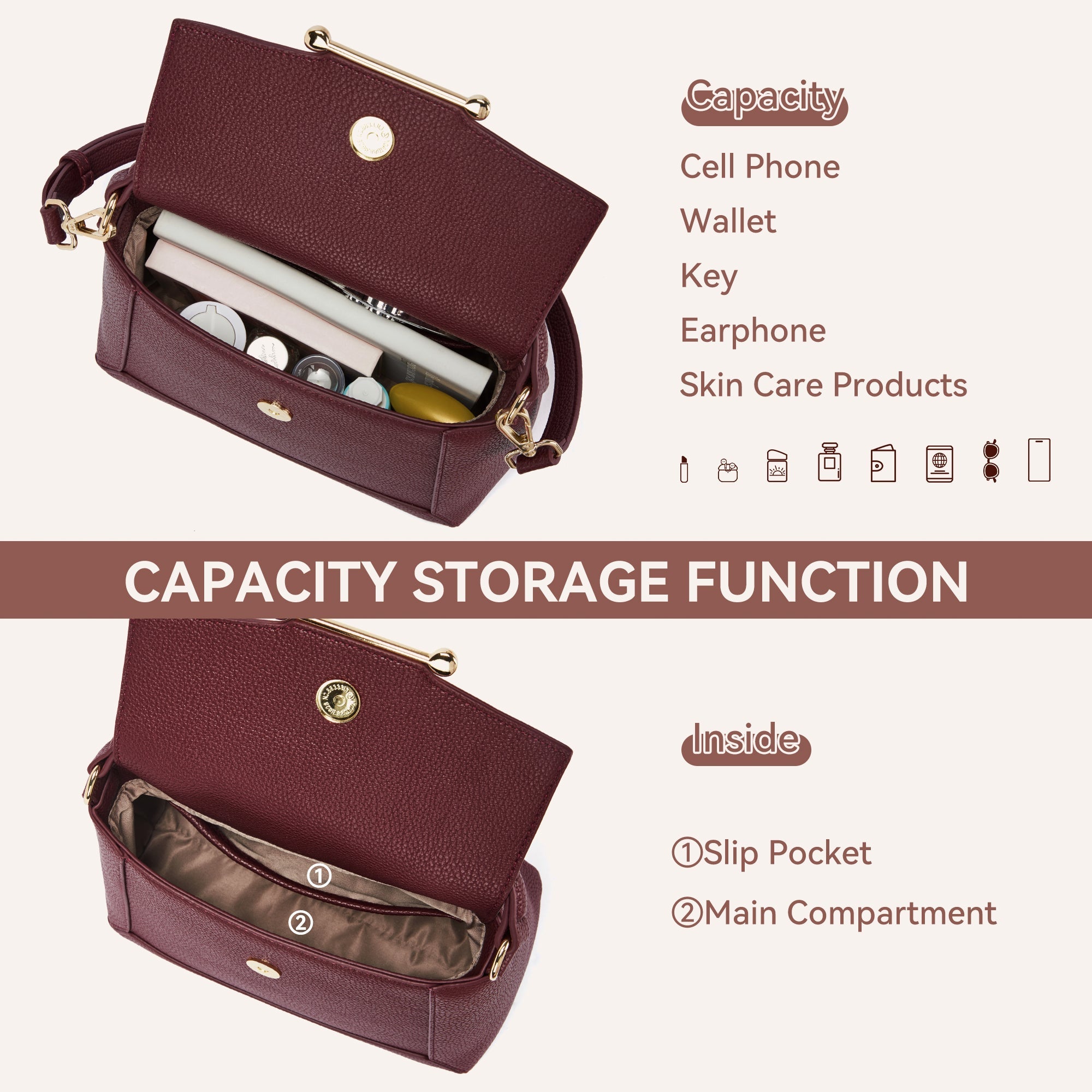 Nevin Small Top Handle Leather Crossbody Satchel with Flap