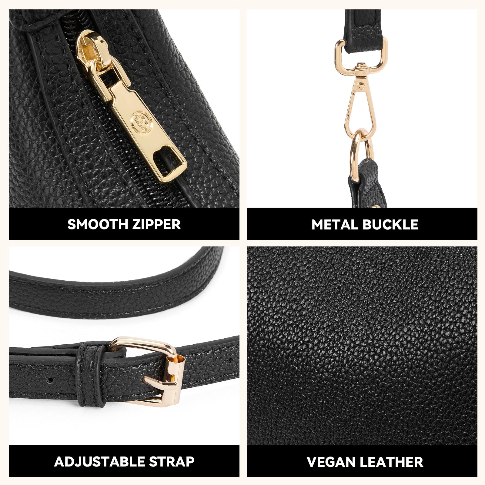 KWELI Crescent Clutch Handbag — Removable Shoulder Strap