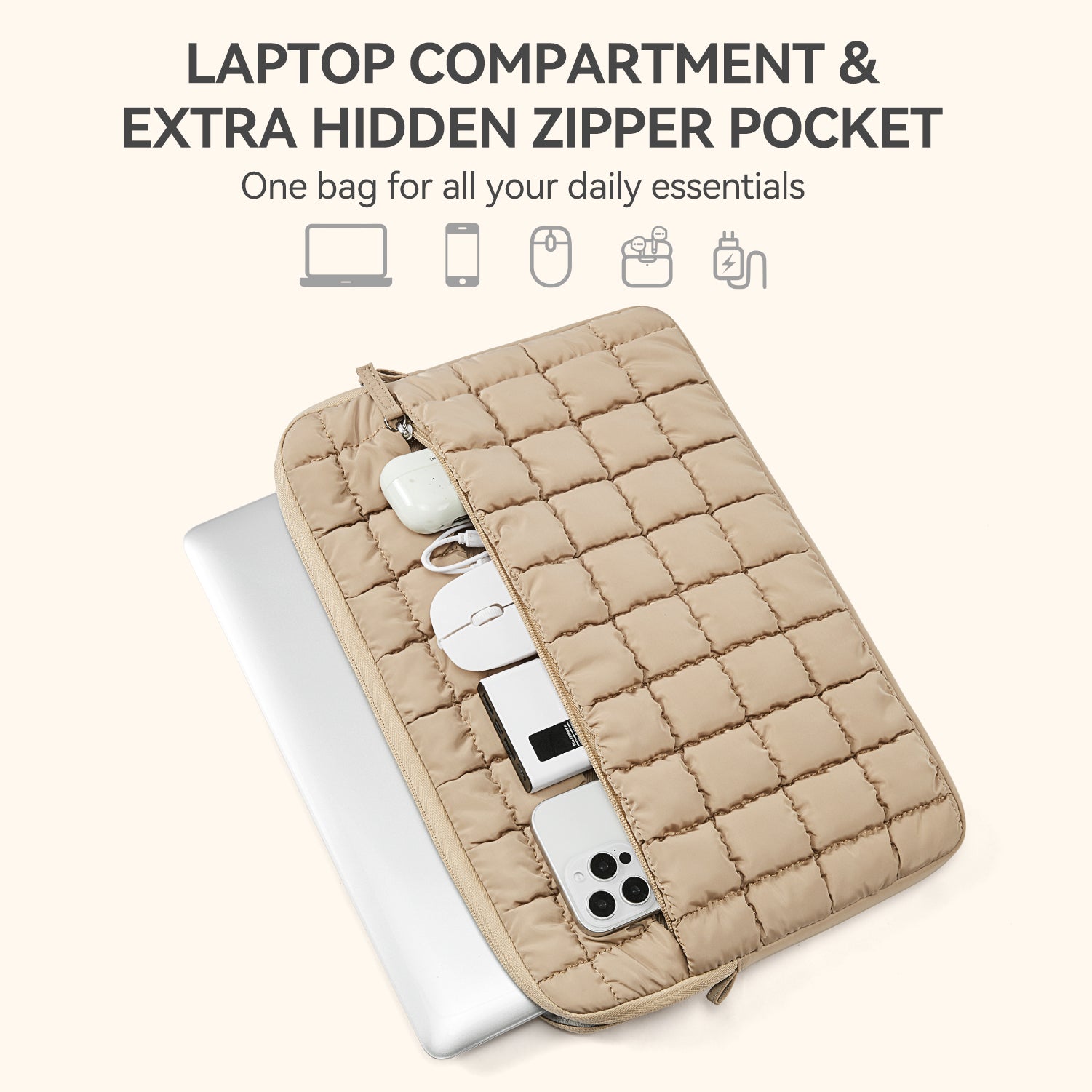 Protective Case Quilted Puffy Laptop Sleeve