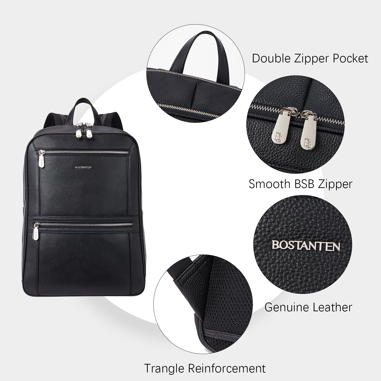 Large Men's Leather Backpack - Perfect for School and Travel