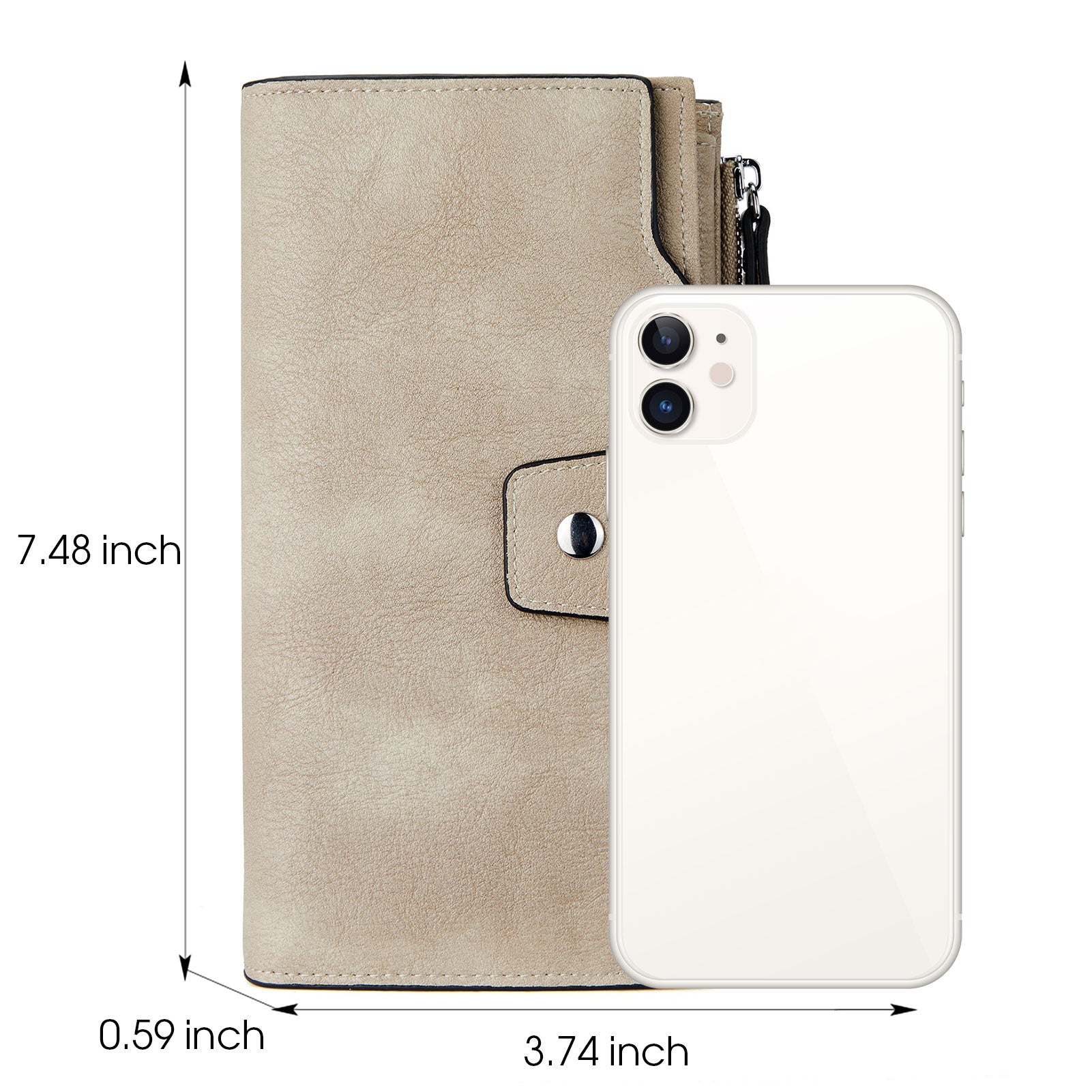 BOSTANTEN Womens Wallet Leather Wallets Large Capacity Cash Cluth Purses Coffee Rough Grain