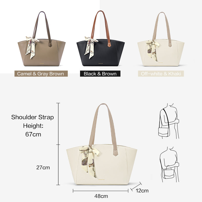[Mila Bag] BOSTANTEN Tote Bag Leather Women's – Monogram Medium, Korean Style Casual
