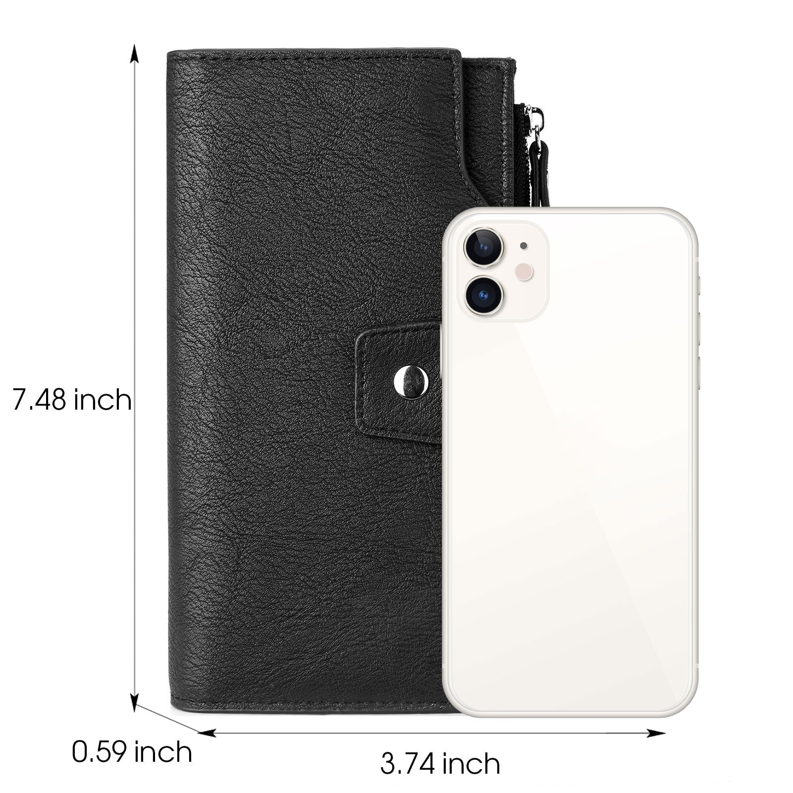 BOSTANTEN Womens Wallet Leather Wallets Large Capacity Cash Cluth Purses Coffee Rough Grain