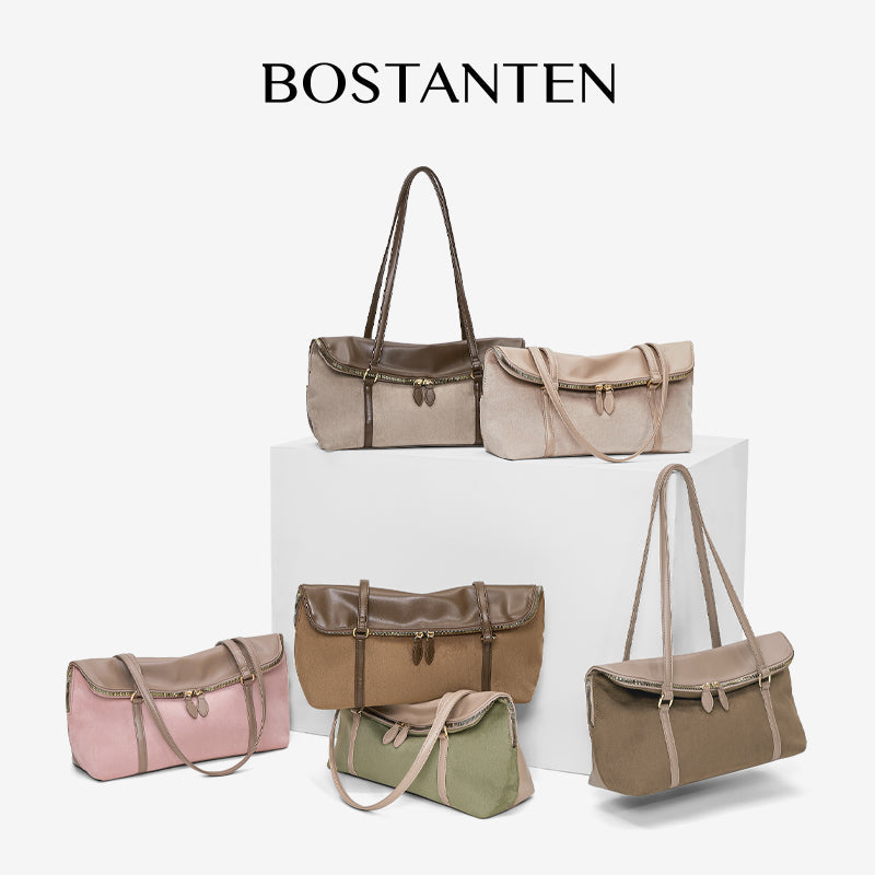 [Book Tote bag] BOSTANTEN Tote Bag Two-Sided – Shoulder Bag Large Elegant Korean Style