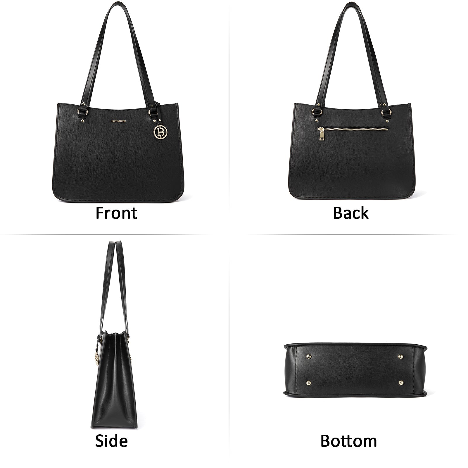 BOSTANTEN Leather Handbags Deigner Tote Bag Women Top-Handle Satchel Purses Shoulder Bags