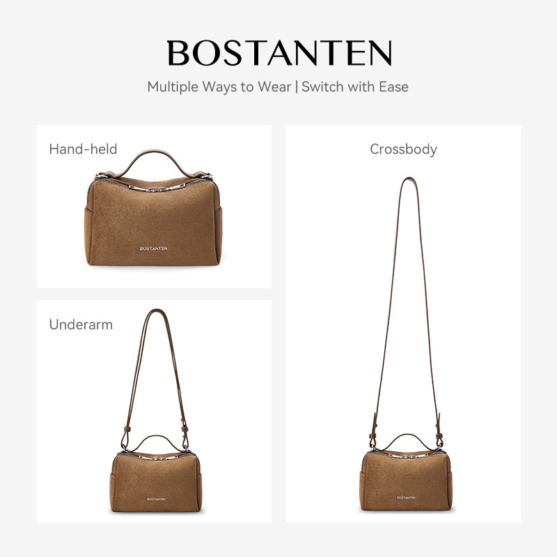 [Vanity Bag] BOSTANTEN Crossbody Bag Women's Premium Synthetic leather & Suede - Versatile 3in1 Handheld Crossbody Bag