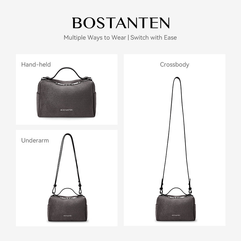 [Vanity Bag] BOSTANTEN Crossbody Bag Women's Premium Synthetic leather & Suede - Versatile 3in1 Handheld Crossbody Bag