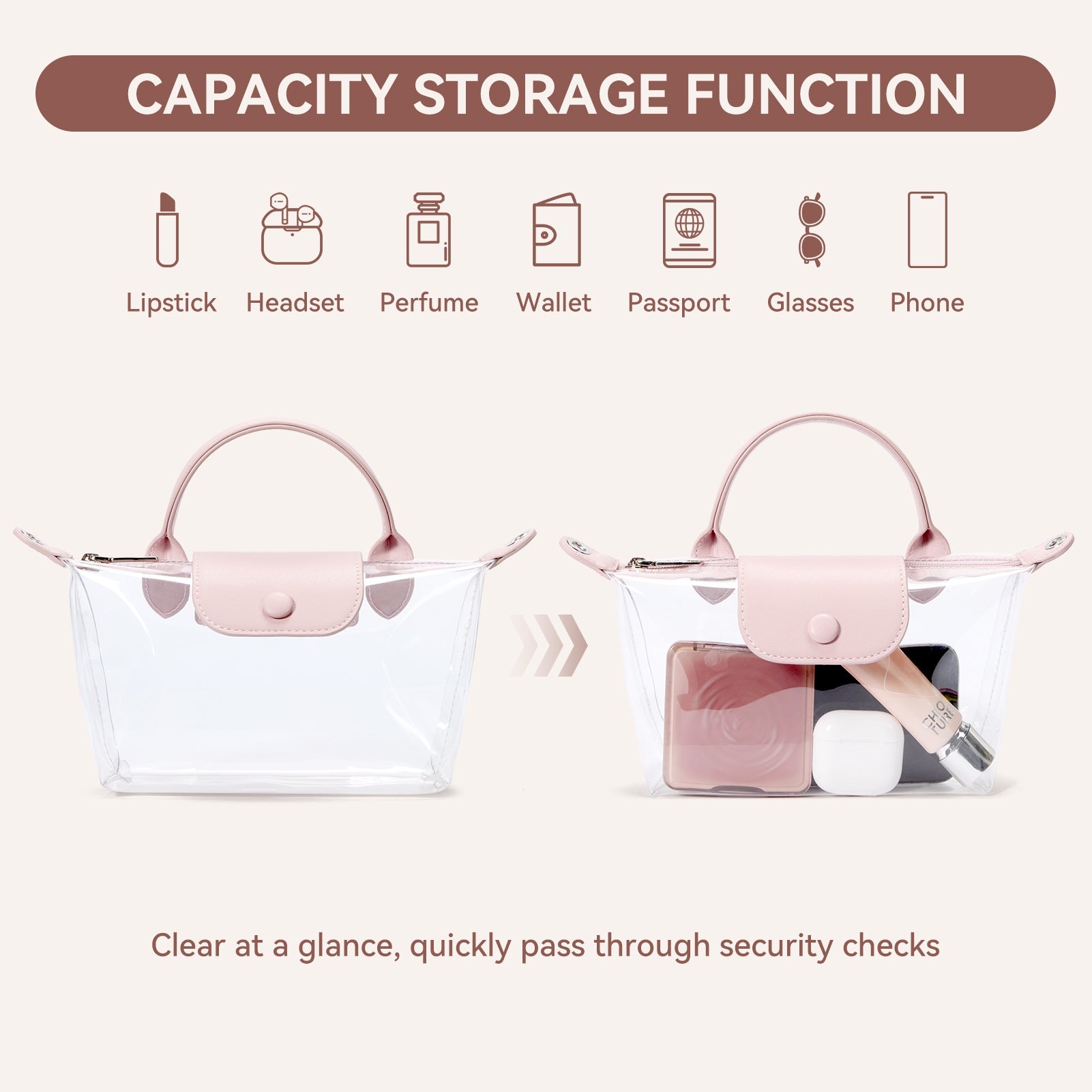 Clear Stadium Approved Crossbody Handbags For Concerts Sports Events