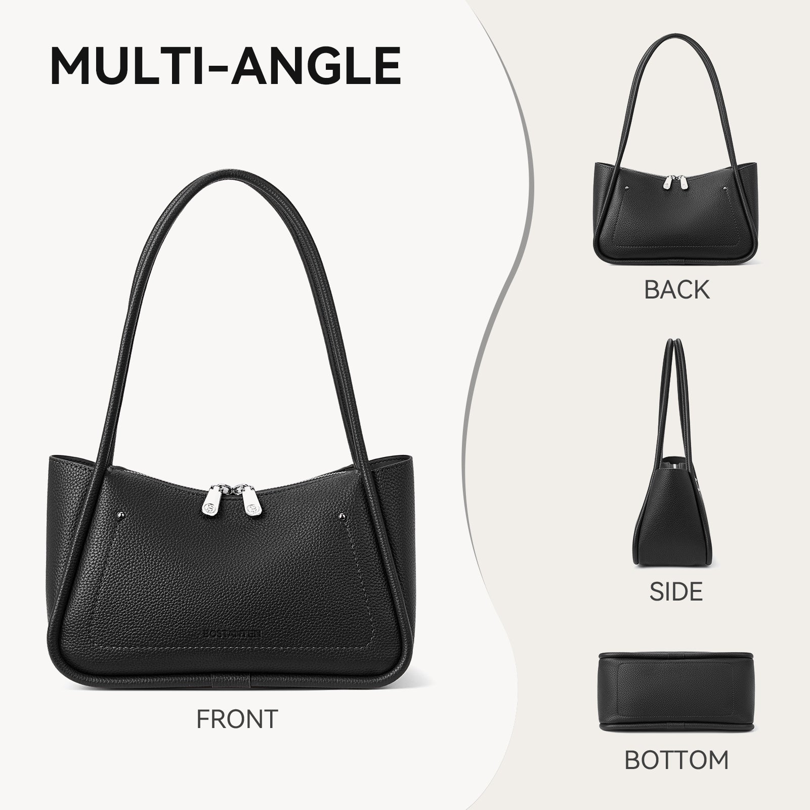 Claire Arc Silhouette Leather Tote Handbag