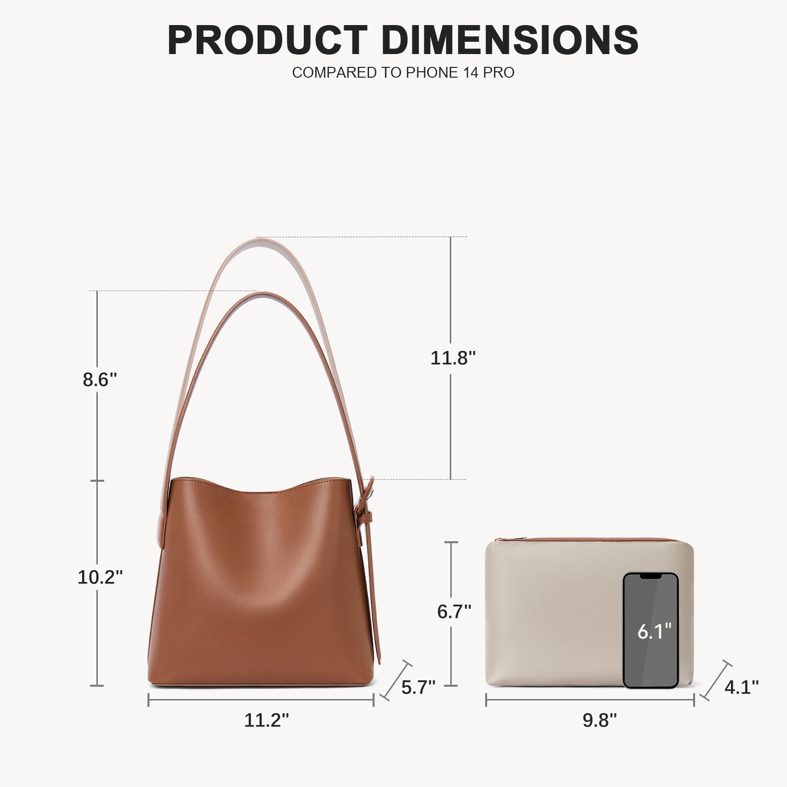 Lotty Soft Leather Chic Bucket Bag — Brown