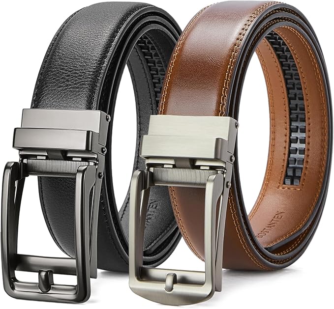 Double Up on Style with Our Two-Pack Leather Belt —Skeleton