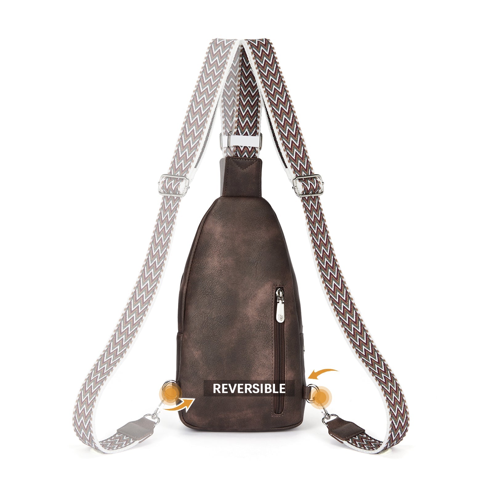 Aurora Chevron Patterned Sling Bag with Adjustable Guitar Strap