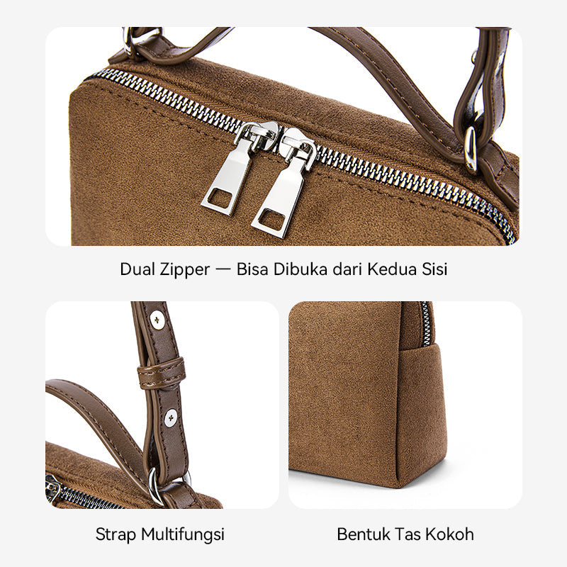 [Vanity Bag] BOSTANTEN Crossbody Bag Women's Premium Synthetic leather & Suede - Versatile 3in1 Handheld Crossbody Bag