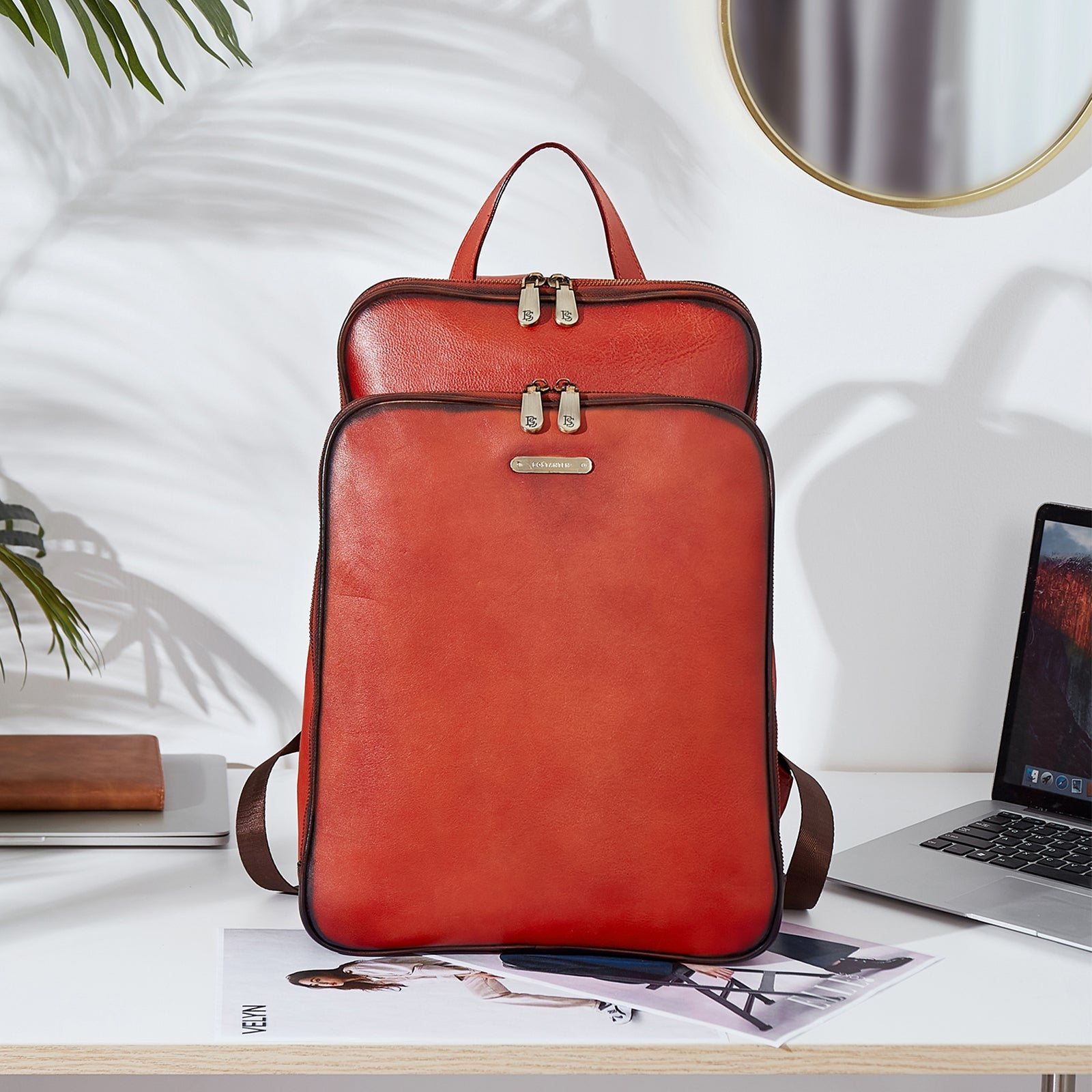 Frida Laptop BagsFor Women 15.6 Inch  — Red Backpack