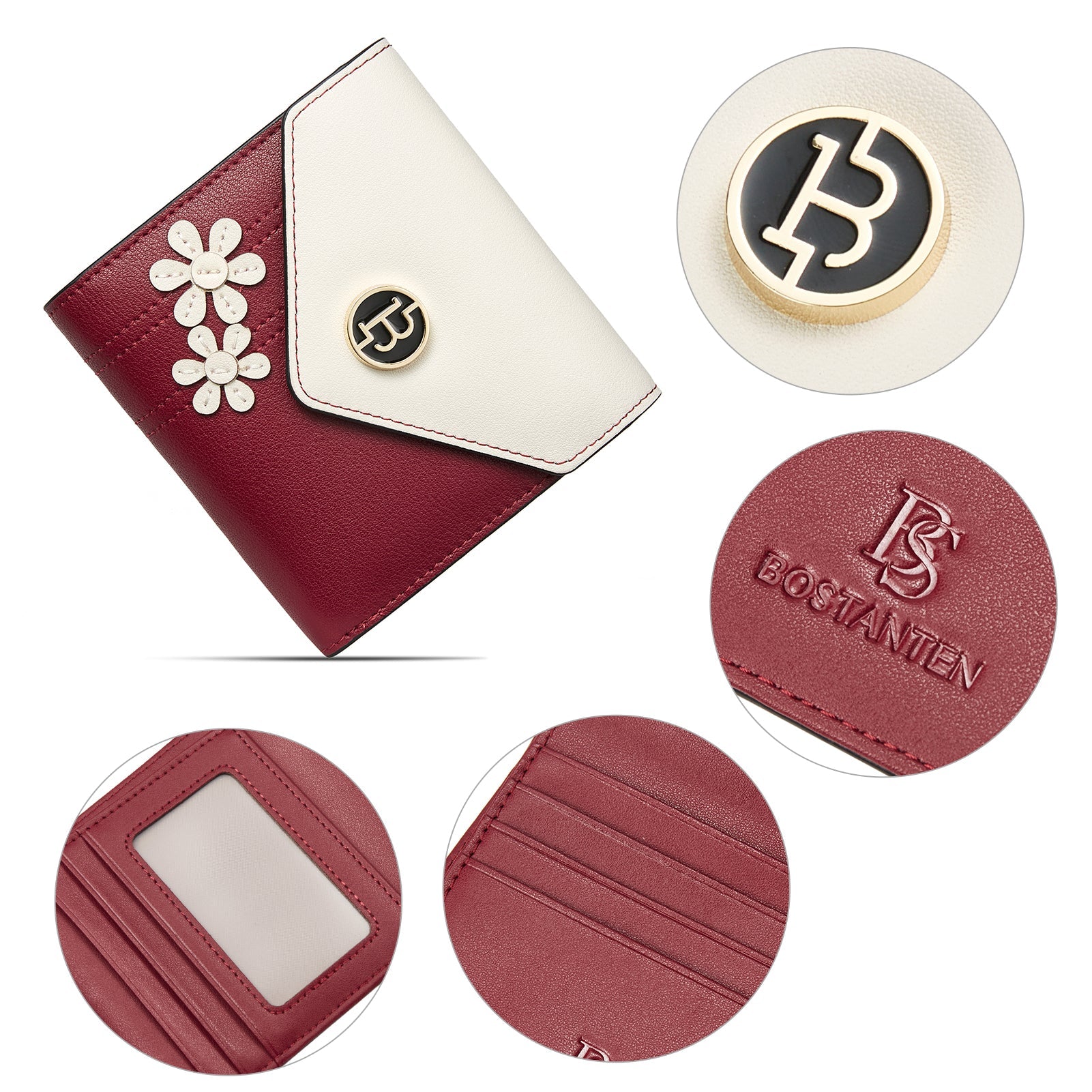 Rozenn Small Bifold Wallet with Card Case for Women in Leather