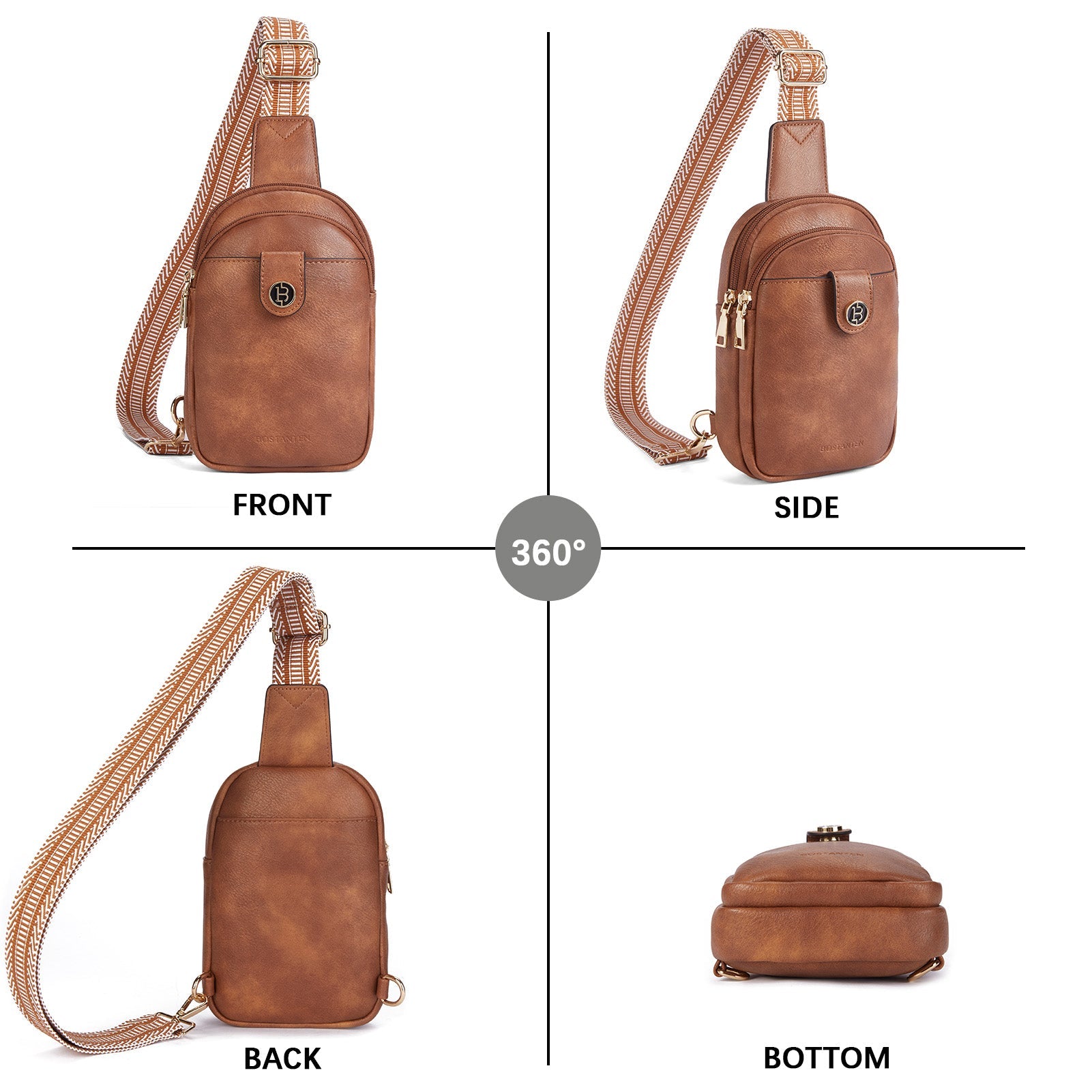 Arrio Reversible Strap Women's Leather Leather Sling Bag